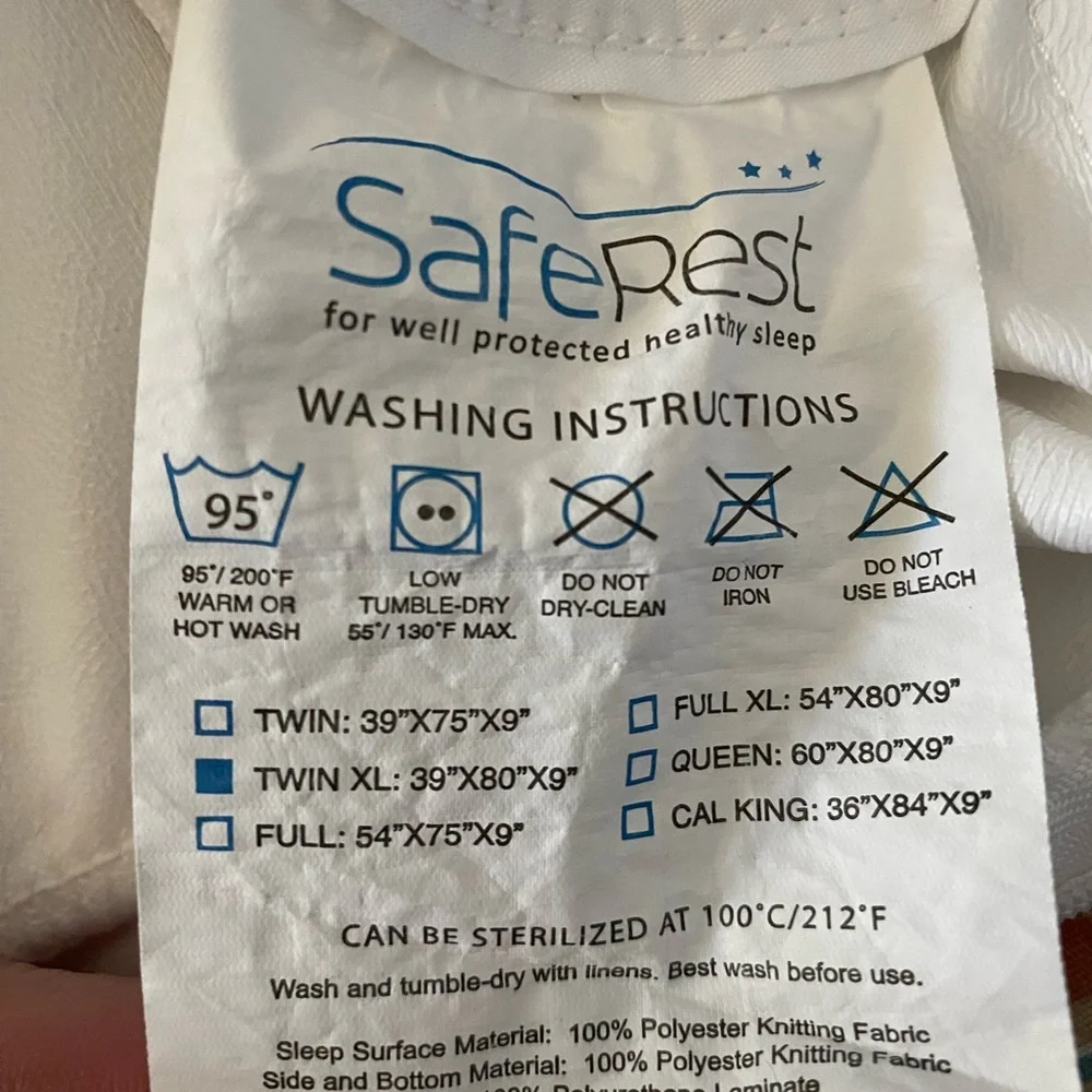 SafeRest Mattress Encasement Twin XL